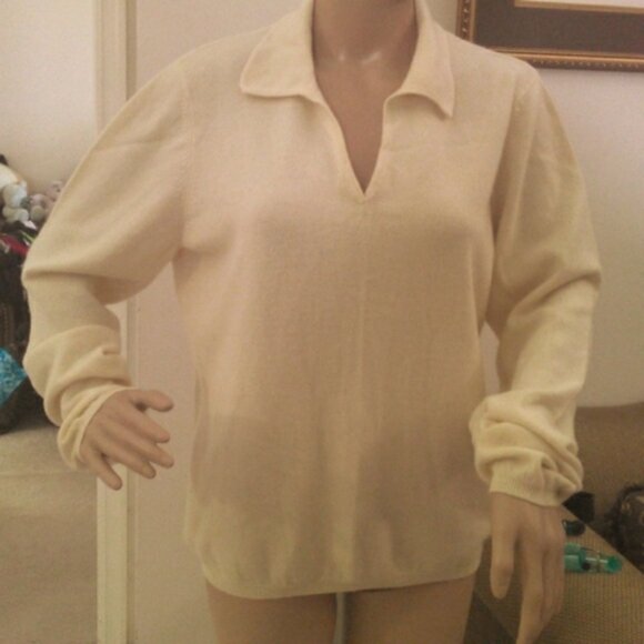 BNWOT 100% 2 PLY CASHMERE SWEATER BY CHARTER CLUB YELLOW PULLOVER SZ.XL LUXURIOU - Picture 1 of 10